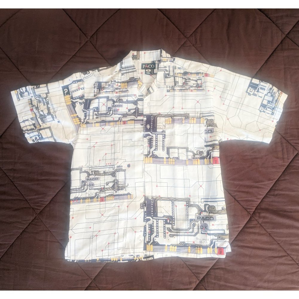 New Paco "Circuitboard" Hawaiian Shirt - Medium